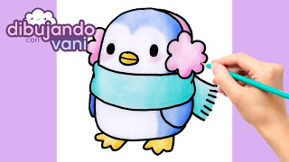 COMO DIBUJAR UN PINGUINO KAWAII PASO A PASO - DIBUJOS KAWAII - DIBUJOS FACILES