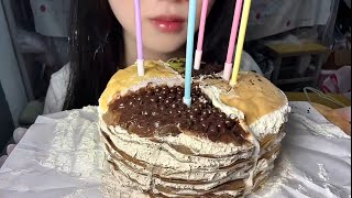 Eat it as it is/Four layered cakes/Sesame cold noodles/uj Food Eating #food #viral #video