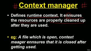 159 Context manager Advanced function Concepts basics
