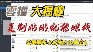 纯被动收益  复制粘贴就能完成的零撸项目