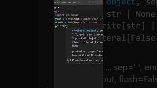 display calendar in python #shorts #python
