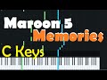 Memories C Key - Maroon5 — piano tutorial | ABA Music Studio