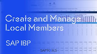 Create and Manage Local members with SAP IBP