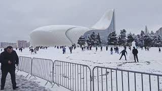 Baku's First  snowfall: Winter Magic unfolds