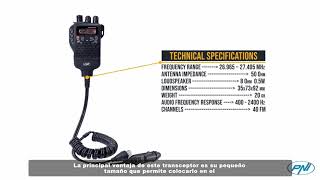 PNI Radio CB portátil Escort HP 62 con Antena BNC y portapilas ES