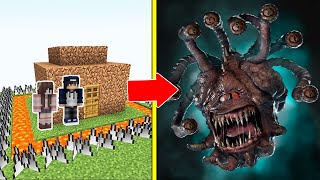 CON MẮT QUỶ Tấn Công Nhà Được Bảo Vệ Bởi bqThanh và Ốc Trong Minecraft