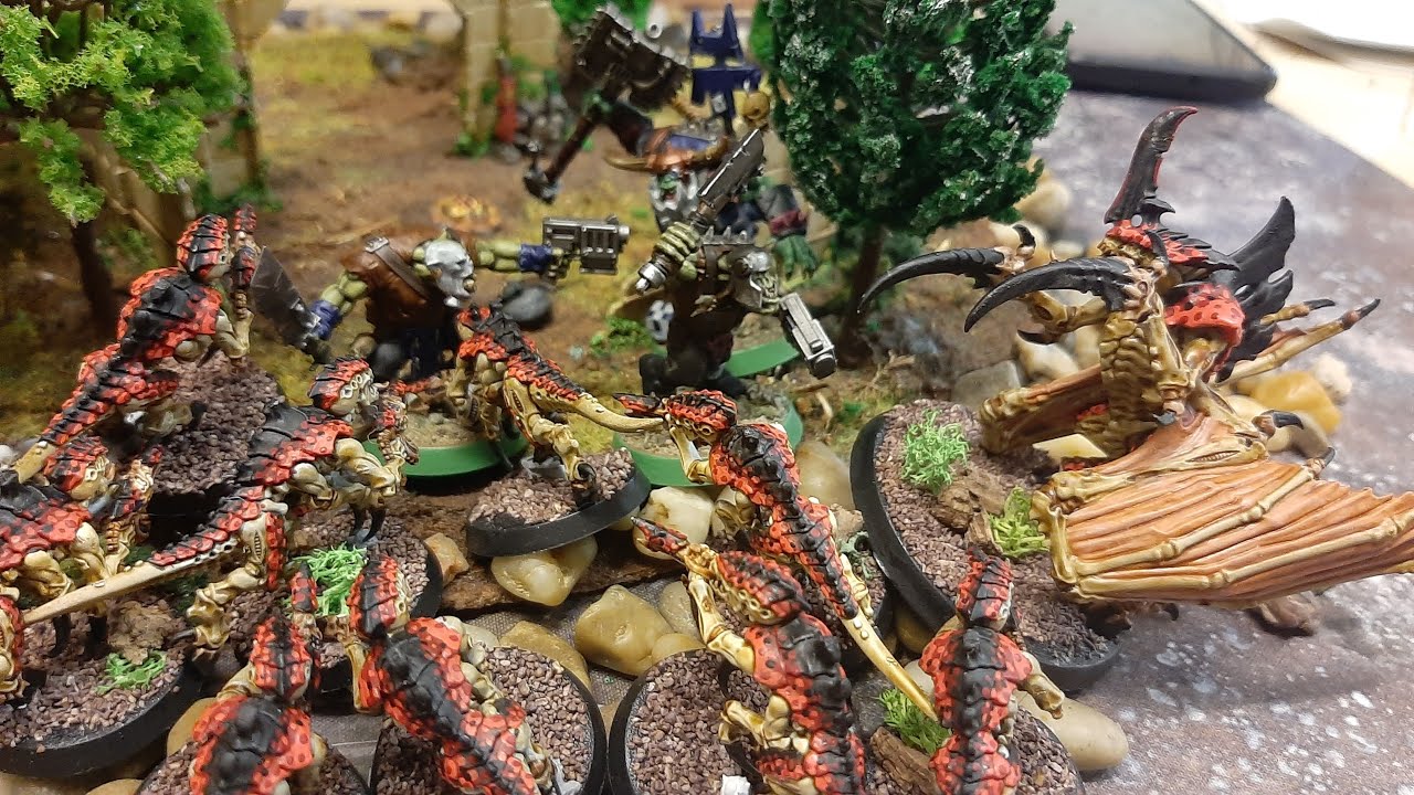 Warhammer 40,000 Battle Report: Combat Patrol Tyranids Vs Orks - YouTube