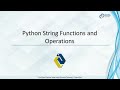 Python String Functions & Operations
