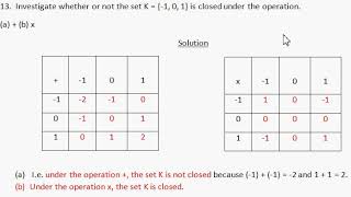 Binary operation: closed or not closed set :Investigate if the set is closed under a given operation