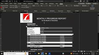 Monthly Progress Report Tutorial