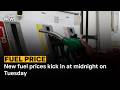 New fuel prices kick in at midnight on Tuesday