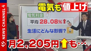 【電気料金値上げへ】月２２０５円増も…＜NEWS CH.4＞