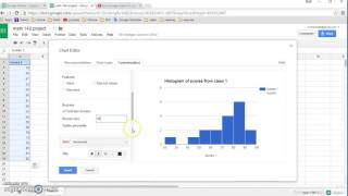 Use Google Sheets to create Histogram and summary stat for quantitative data