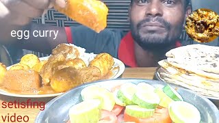 Pork and egg mix curry eating! Rice  ! roti  ! salad  ! asmr  ! mukbang!  Umesh eating show