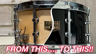 How to repaint a Snare drum. Tama Artwood full restoration.