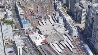 Google Earth　品川駅　山手線（東京都）