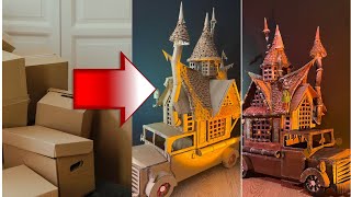 DIY Fairy House Truck Wagon Using Cardboard/Fairy House Idea