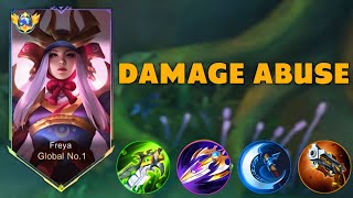 FREYA ABUSING FULL DAMAGE BUILD?!! ( MUST TRY ) FREYA BEST BUILD 2025 - MLBB