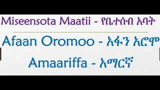 Miseensota maatii/የቤተሰብ አባላት