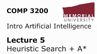 COMP 3200 / 6980 - Intro to Artificial Intelligence - Lecture 05 - Heuristic Search + A* Algorithm