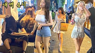 새벽 4시에 서울 홍대 클럽 거리는 난리났네요 😁😁😁분위기는 최고에요 😎😎😎HONGDAE/SEOUL/KOREA/JUST WALK