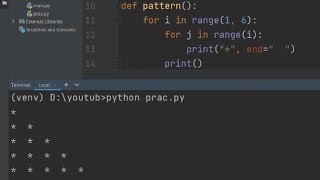 Star pattern problem 1 | right angle triangle pattern | using python