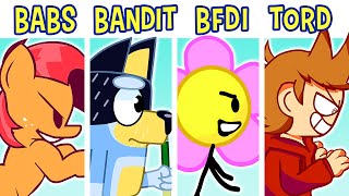 FNF ALL BABS SEED | Original vs Bluey vs Eddsworld vs BFDI vs Sans vs Steve | Friday Night Funkin'