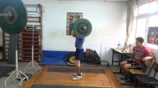 Michael Hayut clean and jerk 100kg x2 @61.55kg BW