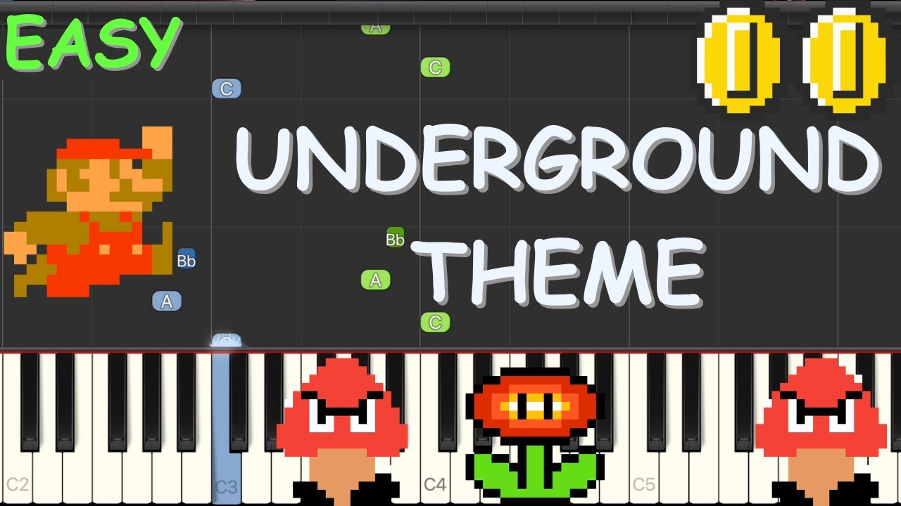 How To Play Super Mario Bros Underground Theme Easy Piano Tutorial