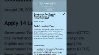 govt tool room and training center recruitment