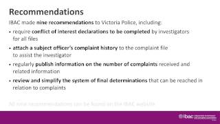 Audit of Victoria Police Complaints Handling Process At Regional Level