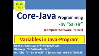 103. Variables in Java Program || Variable Declarations || Variable Assignment || Var Initialization