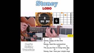 Stoney - LOBO guitar chords w/ lyrics \u0026 bass strumming tutorial