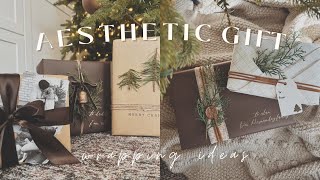 Christmas Gift Wrapping Ideas || Neutral \u0026 Aesthetic || Gift Wrap With Me