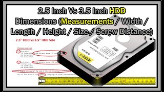 2.5 Inch Vs 3.5 Inch HDD Dimensions (Measurements / Width / Length / Height / Size / Screw Distance)