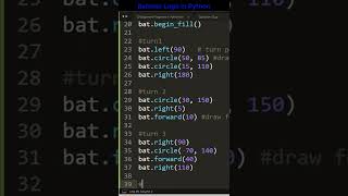 Draw Batman Logo in Python Turtle 😯 #shorts