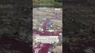 The Hindon river became a heavily polluted red stream due to the waste and chemicals in water.