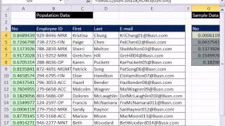 Excel 2010 Statistics 67: Formula To Extract Simple Random Sample