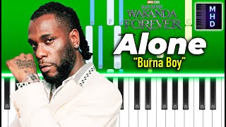 Burna Boy Alone Piano Tutorial From Black Panther Wakanda Forever