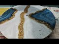 diy epoxy resin wall clock white and blue. resin art. art resin tutorial trending viral satisfying