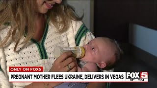 Pregnant Ukrainian mother flees war-torn home to deliver baby in Las Vegas