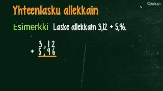 Matematiikka 7.lk - Allekkain yhteenlasku