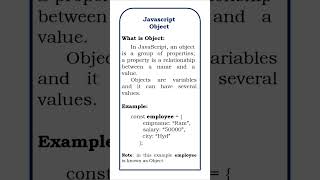 Javascript Objects #javascript #educationalvideo #jscript #object #javascriptprojects #java