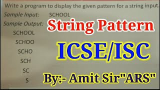 Java Program Display The String Pattern |Using Substring () Method