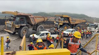 This is the process of changing truck operators in a coal mine