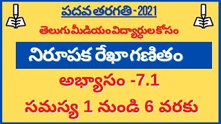 నిరూపక రేఖా గణితం - అభ్యాసం 7.1 సమస్య 1 నుండి 6 వరకు