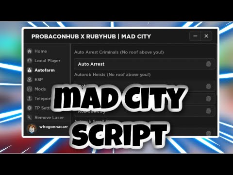 [NEW] Mad City Script  Auto Arrest  Rob  Auto Farm  Esp  AND MORE  PASTEBIN