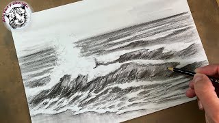 Cómo dibujar un paisaje del mar (marina) con Lápiz, paso a paso