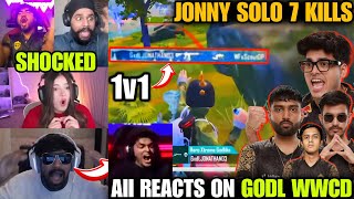 🇮🇳Jonathan solo 7 Kills🤯 All IGC Reacts on GodL WWCD💥 • Shocked by Simp 1v4 🫡