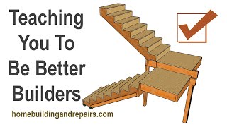 Split Level Landing Stairway Framing And Design Ideas - Two Story Home Building Project